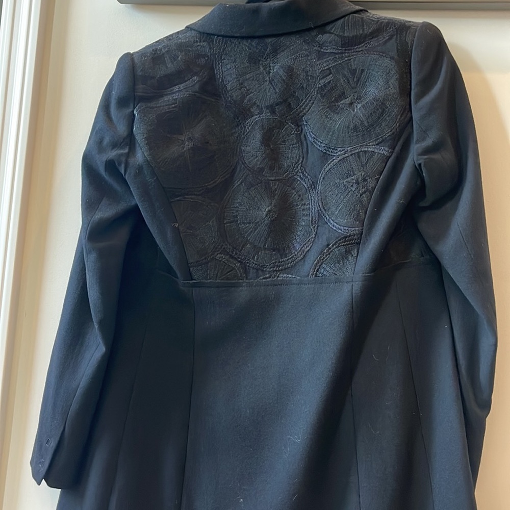 Embroidered Wool Mid-Length Jacket - image 3